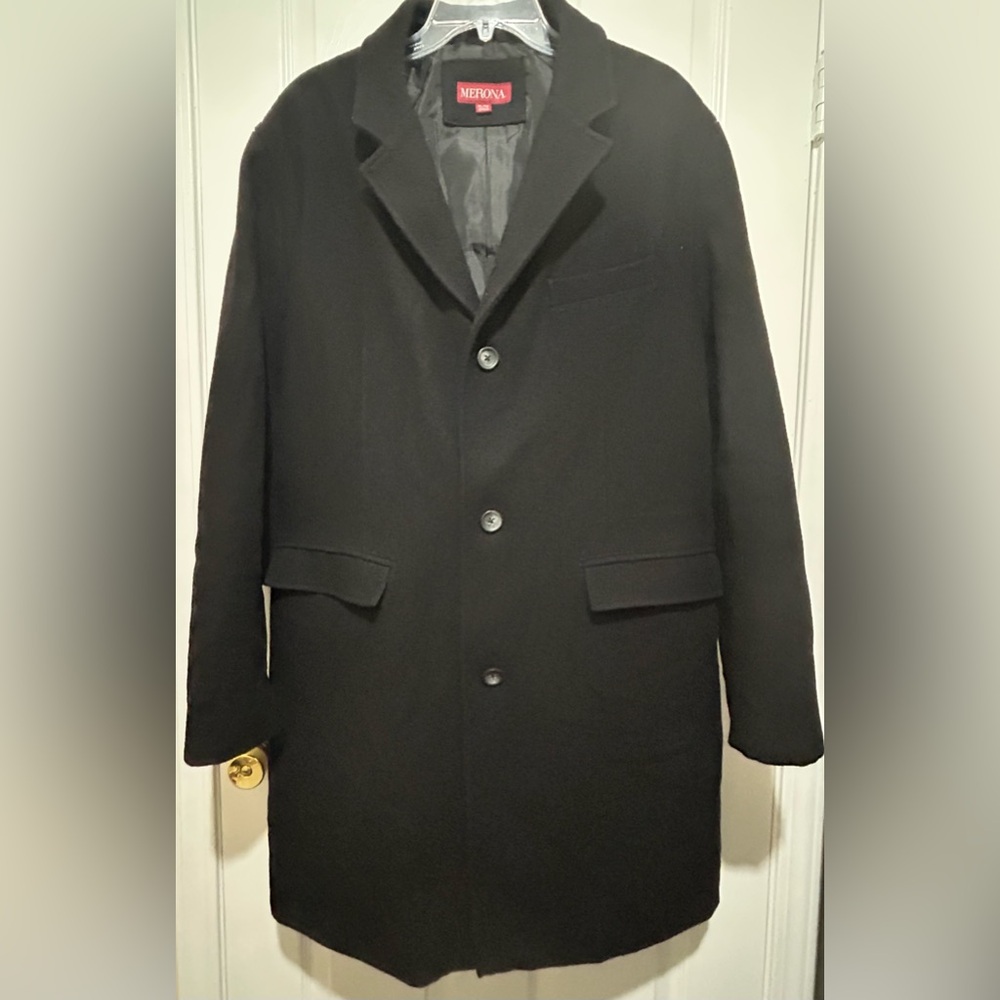 Merona Men's Classic Black Trench Coat